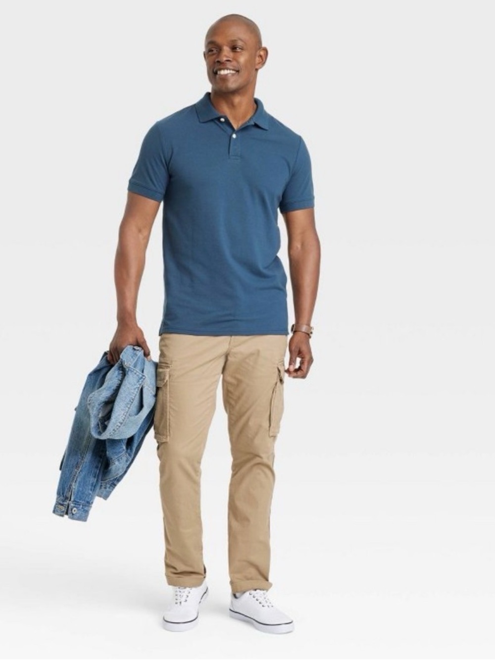 Goodfellow Men’s Dark Blue Polo Shirt, Size Large - Picture 3 of 10